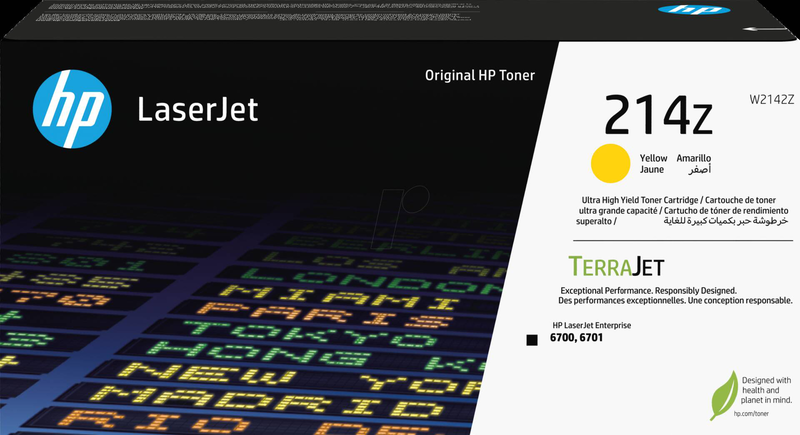 Hp 214z original yellow ultra high yield toner cartridge w2142z 26000 pages for color laserjet enterprise 6700 6701dn-null