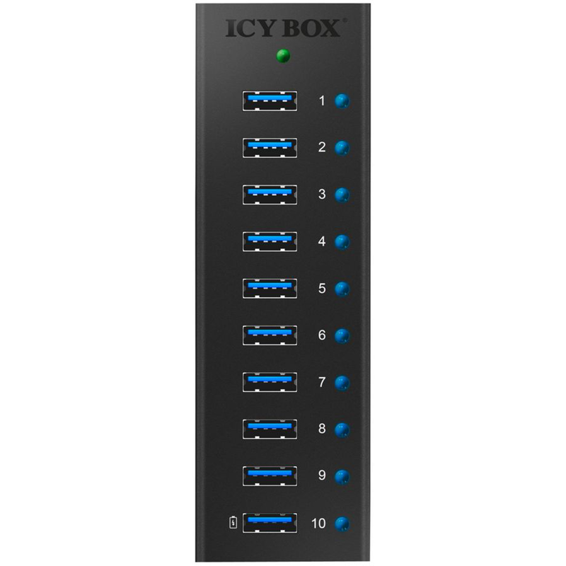 Raidsonic icy box ib-ac6110 10-port USB 3.0 hub, , medium-null