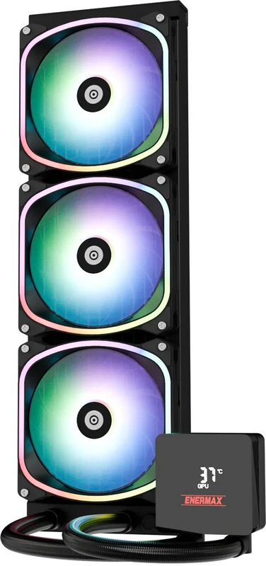 Enermax aquafusion II argb 360mm black liquid CPU cooler aio triple squa argb fans copper base 380w tdp-null