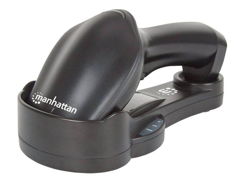 Manhattan 178495 | wireless bluetooth 1d ccd barcode scanner | 80 m range | USB kit + charging dock | black, , medium-null