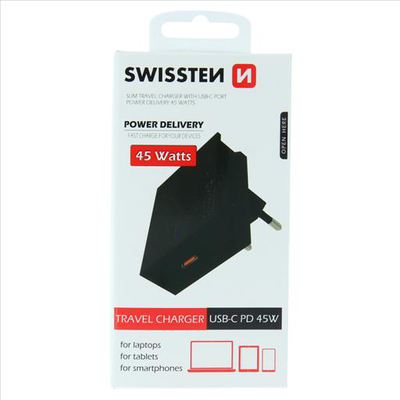 Swissten charger type c pd 45w for  samsung black