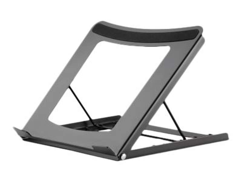 Manhattan laptop and tablet stand, adjustable (5 positions), suitable for all tablets and laptops up to 15.6", portable and lightweight, steel, black, lifetime warranty - notebook / tablet stand - 10" - 15.6" - black, , medium-null