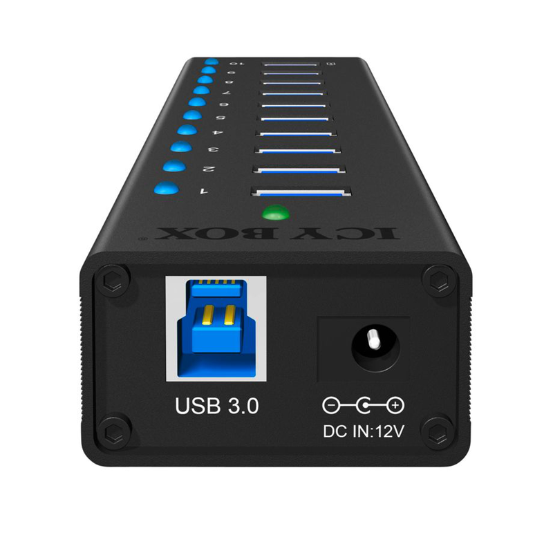 Raidsonic icy box ib-ac6110 10-port USB 3.0 hub, , medium-null