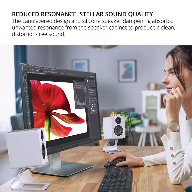 Kanto se2 elevated desktop speaker stands for small speakers - black, pair-null