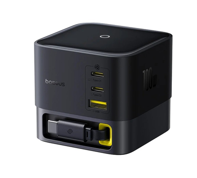 Baseus charger desktop 100w 3c+u super gan retractable cable 100w eu, , medium