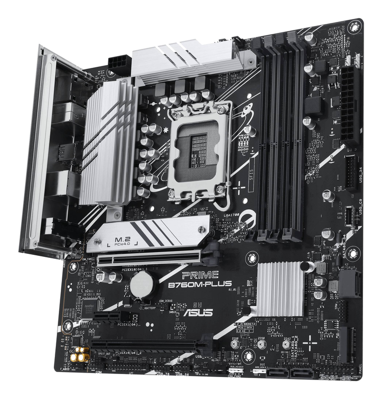 Asus prime b760m-plus ddr5 micro-atx motherboard lga 1700 intel b760 pcie 4.0 dual m.2 2.5GBe USB-c HDMI dp black-null