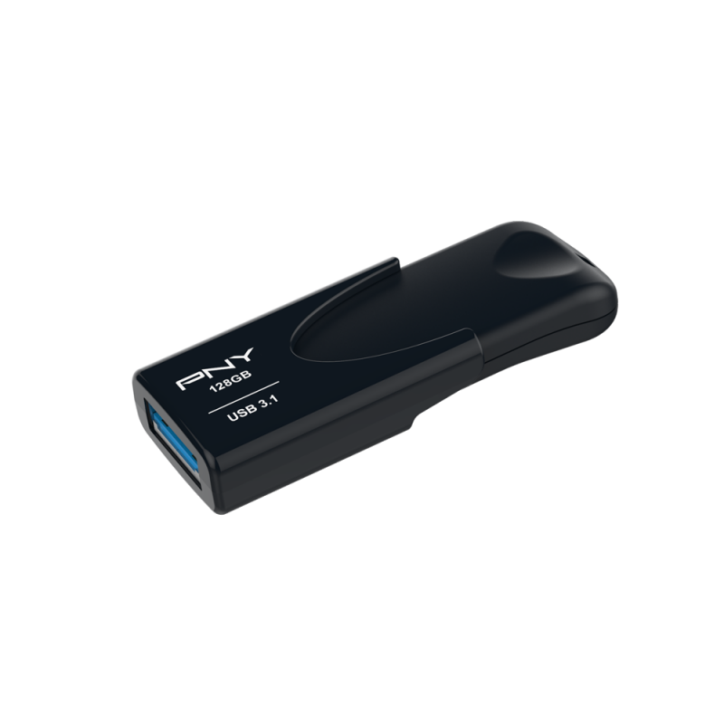 Pny flash drive attache 4 USB 3.1 stick 128GB capless slider black fd128att431kk, , medium-null