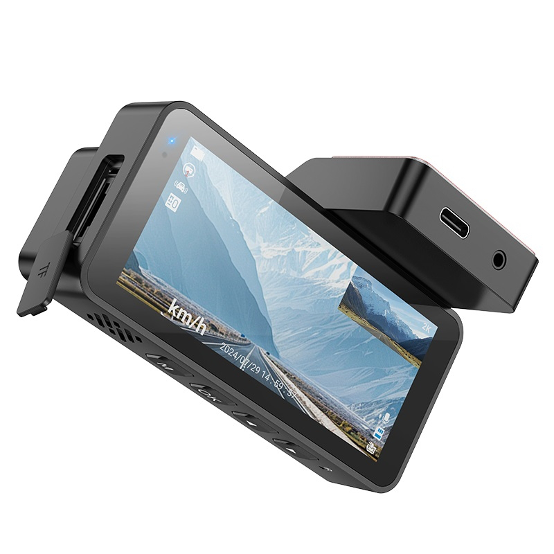 Hoco dv12 driving recorder 2k display GPS + rear camera, , medium-null