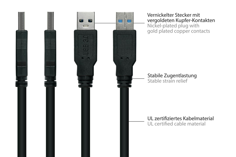 Good connections uk30p-asa-010s - 1 m - USB a - USB a - USB 3.2 Gen 1 (3.1 Gen 1) - 5000 mbit/s - black - cable - digital - 1 m-null