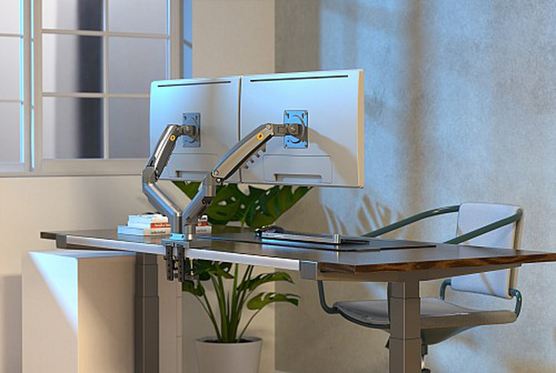 Product image: Nbmounts f160-b - dual arm gas desktop monitor mount-null