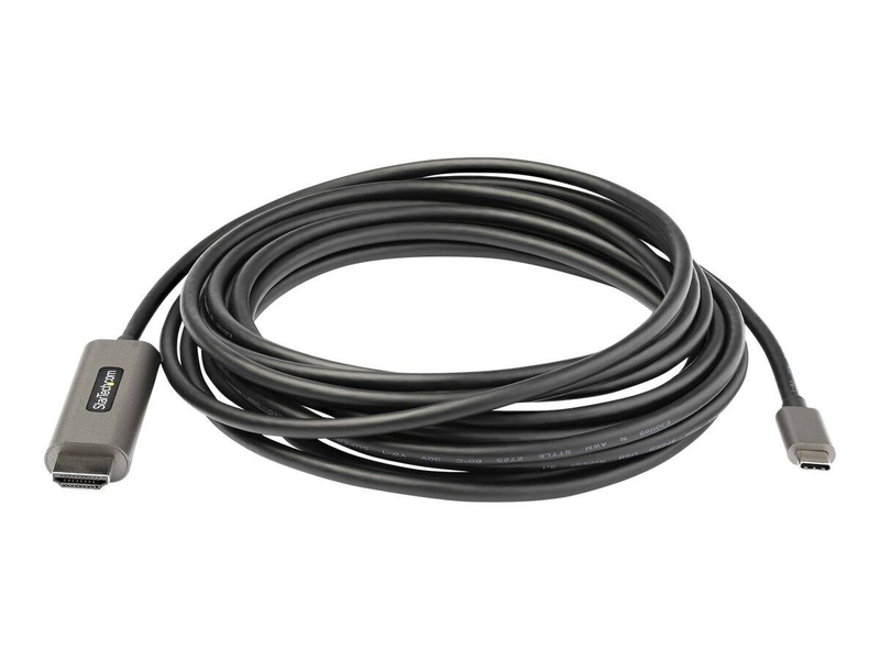 Startech.com 16ft (5m) USB c to HDMI cable 4k 60hz with hdr10, ultra HD USB Type-C to 4k HDMI 2.0b video adapter cable, USB-c to HDMI hdr monitor/display converter, dp 1.4 alt mode hbr3 - thunderbolt 3 compatible (cdp2hdmm5mh) - adapter cable - 24 pin USB-null