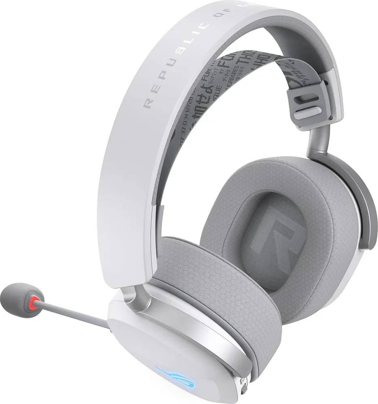 Asus rog pelta tri-mode wireless gaming headset 50mm titanium drivers 70h battery detachable super-wideband mic white-null