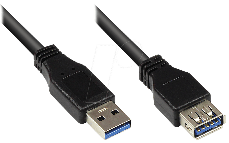 Good connections 2711-s01 - 1 m - USB a - USB a - USB 3.2 Gen 1 (3.1 Gen 1) - male/male - black - cable - digital - extension cable - 1 m - USB 3.0 - copper wire-null
