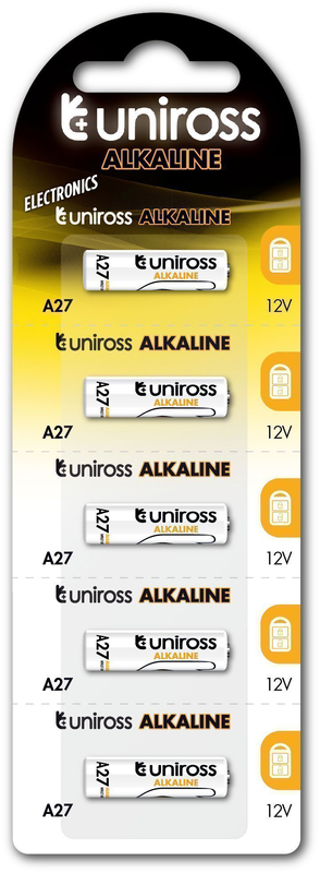 Uniross a27 alkaline micro battery (5pack), , medium-null