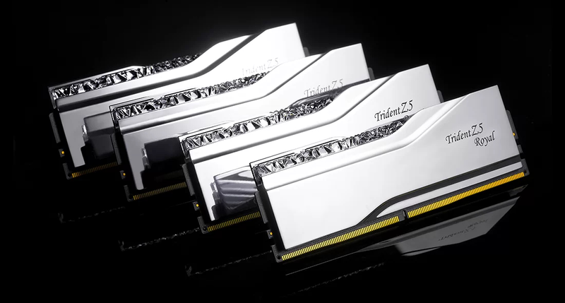 G.skill trident z5 royal 32GB (2&times;16GB) ddr5-6400 cl32 intel xmp desktop memory kit &ndash; 1.40v, silver-null