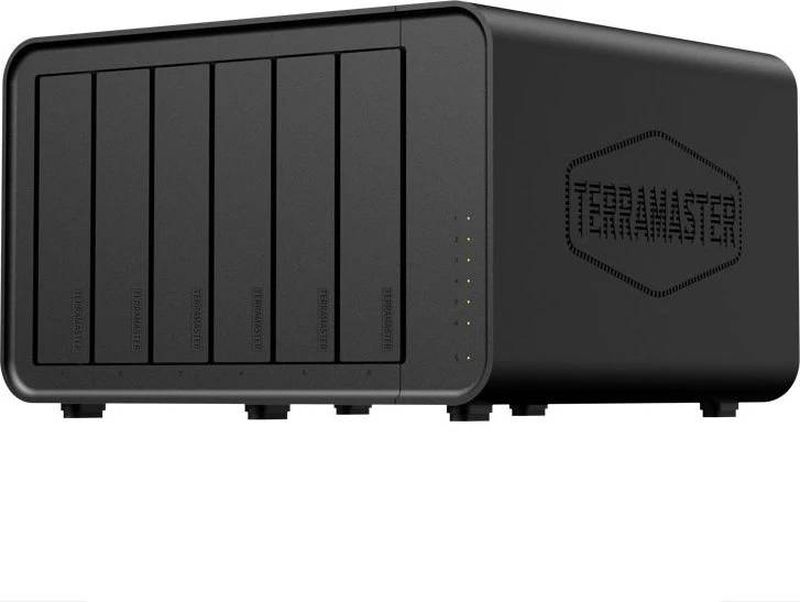 Terramaster f6-424 6-bay sata nas intel n95 quad-core 8GB ddr5 dual 2.5GBe dual m.2 nvme cache diskless black-null