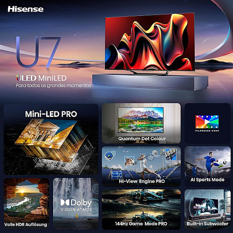 Product image: Hisense smart 55" 4k ultra HD led 55u7nq TV-null