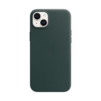 iPhone 14 plus leather case with MagSafe forest green