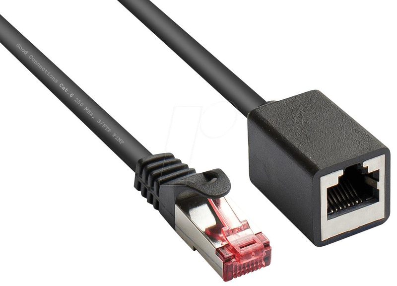 Good connections rns - patch extension cable - rj-45 (m) to rj-45 (f) - 5 m - sftp, pimf - cat 6 - molded, snagless - black-null