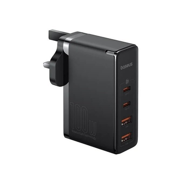 Baseus charger wall 100w 2xUSB-c 2xUSB-a uk+100w USB-c cable black, , medium-null