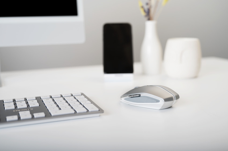 Cherry Gentix bt - mouse - optical - 7 buttons - wireless - bluetooth 4.0 - frosted silver, , medium-null