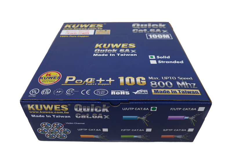 Kuwes cat6a utp pure copper indoor 100m grey, , medium-null