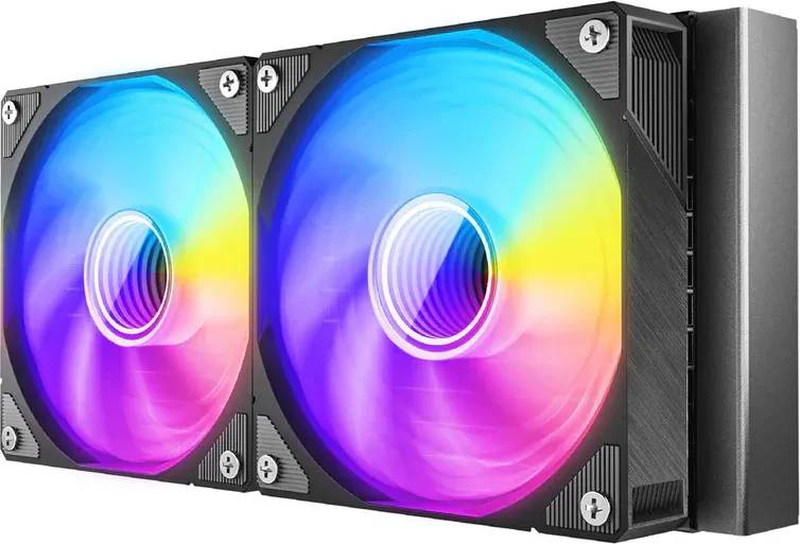 Azza pyramid 240 argb black 240mm aio liquid CPU cooler dual 120mm pwm fans copper base radiator-integrated pump-null