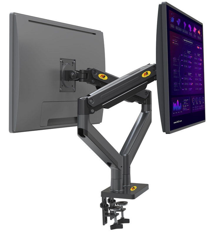 Nbmounts g35 dual arm extra long gas monitor desk mount, , medium-null