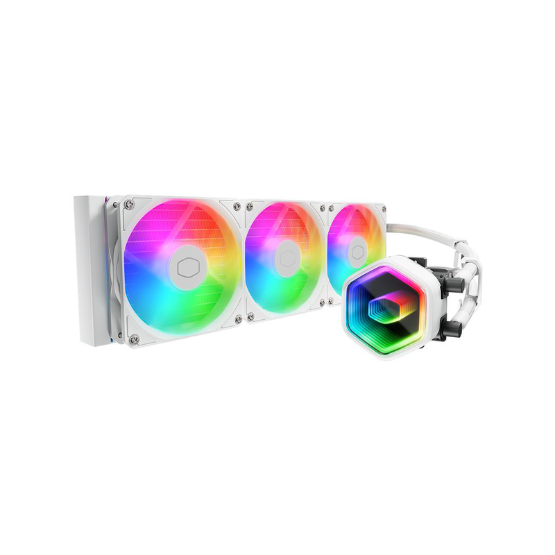 Cooler master masterliquid 360 core II argb white 360mm aio liquid CPU cooler triple 120mm fans copper base-null