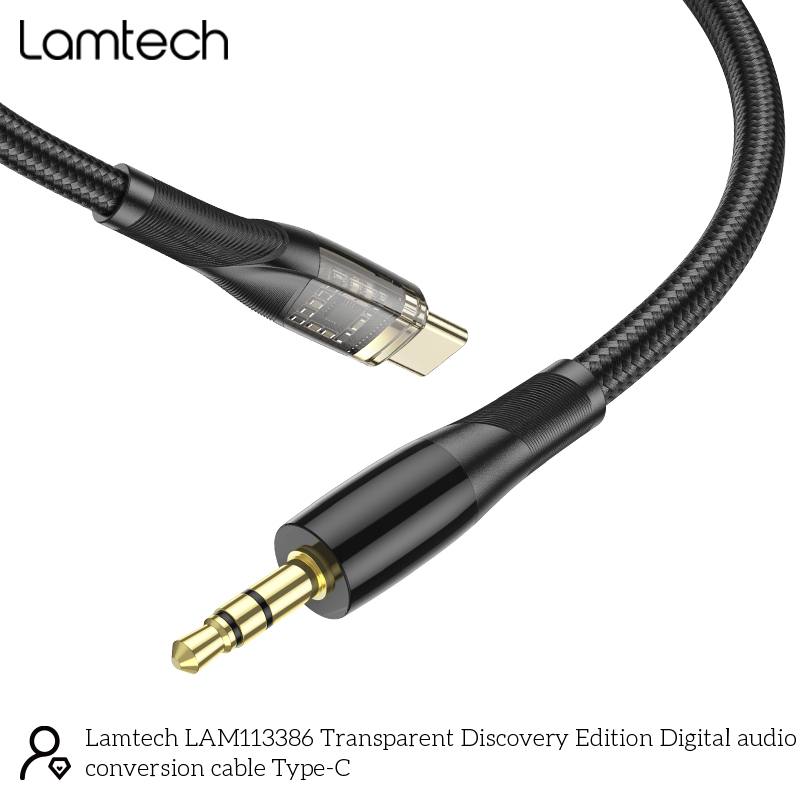 Καλώδιο ήχου lamtech Type-C σε 3,5mm jack 1m, , medium image number null