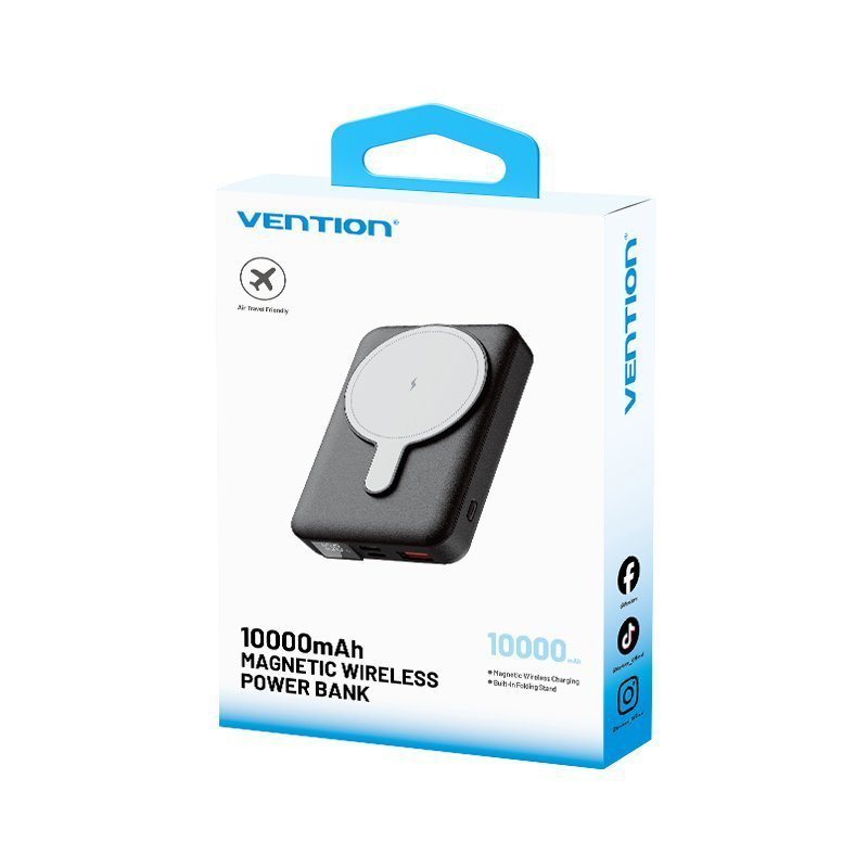 Vention powerbank wireless magnetic 10000mAh 22.5w black fhtb0, , medium-null