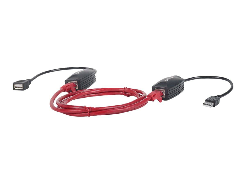 Manhattan USB-a line extender, for use with rj45 network cable (not included), extends USB device up to 60m, bus power, cat5e/cat6/cat6a rj45 network cables suitable, black,-null