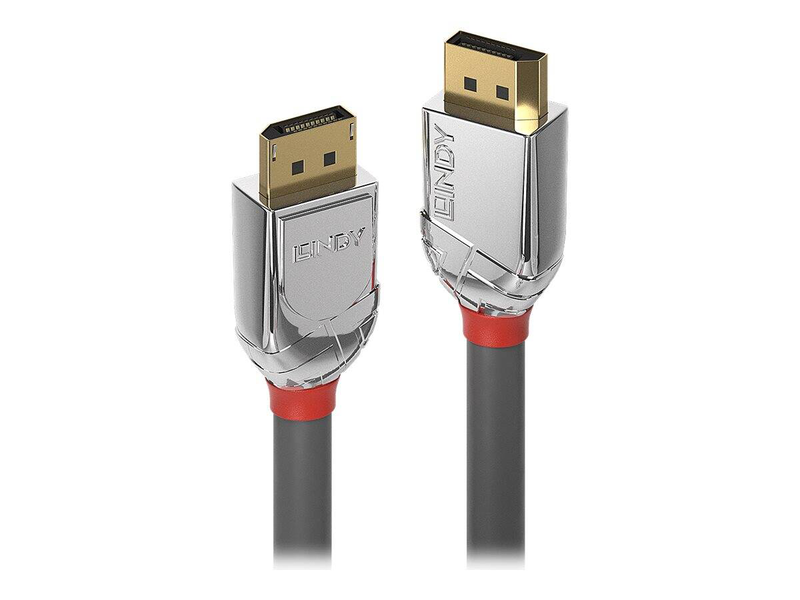 Lindy cromo - displayport cable - displayport (m) to displayport (m) - displayport 1.2 - 3 m - round, 4k support - grey-null