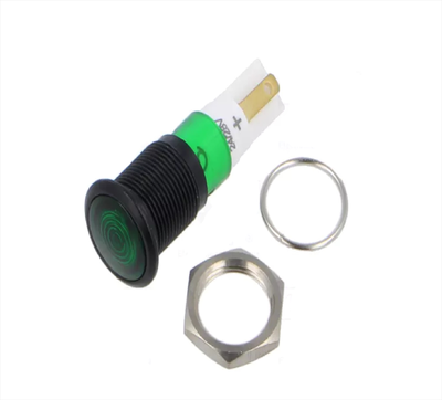 Led indicator  green 24-28vac 12mm ip50, , medium