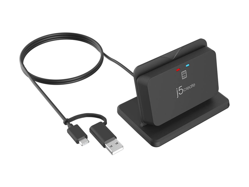 J5create jur261 USB smart card and cac reader stand iso 7816 emv taa compliant driver-free black jur261-n-null