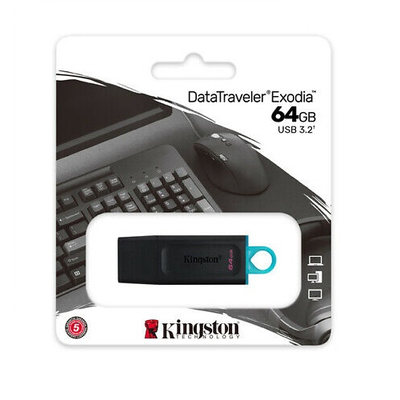 Kingston 64GB datatraveler exodia USB3.2 black/blue, , medium