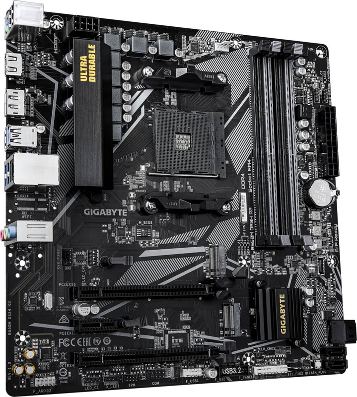 Gigabyte b550m ds3h r2 micro atx motherboard AMD am4 socket AMD b550 chipset 4x ddr4 dimm-null