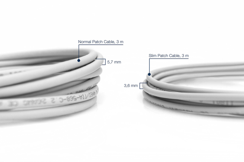 Digitus slim / patch cable / rj-45 (m) to rj-45 (m) / 3 m / utp / cat 6 / halogen-free, molded, snagless / grey-null
