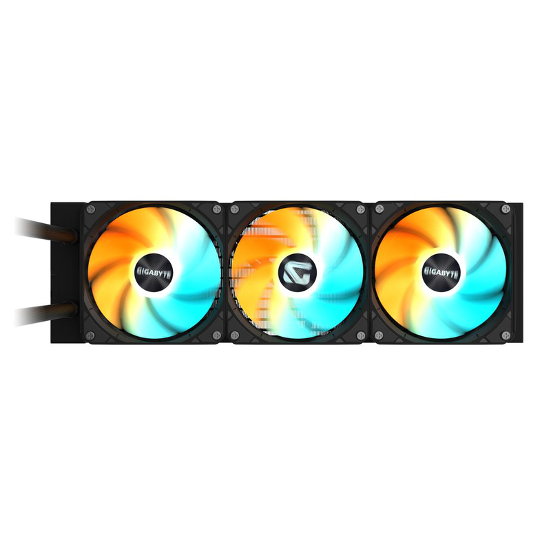 Gigabyte gaming 360 aio liquid CPU cooler 360mm 3x 120mm argb fans ez-chain fep tubing intel AMD black-null