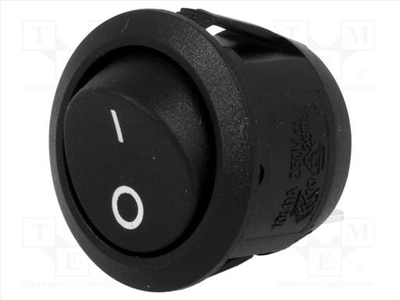 Off-on 10a/250vac rocker switch black, , medium