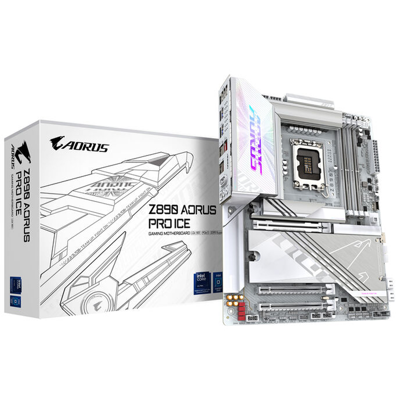 Gigabyte z890 aorus pro ice Wi-Fi 7 atx lga1851 ddr5 motherboard white-null
