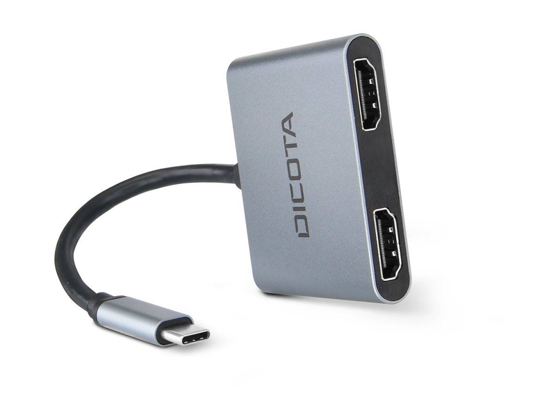 Dicota d32063 USB-c 4-in-1 mini dock dual HDMI 4k USB-a 100w pd silver-null