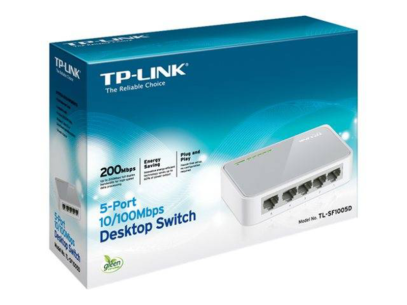 Tp-link tl-sf1005d 5-port 10/100mbps fast ethernet unmanaged desktop switch plug and play white-null