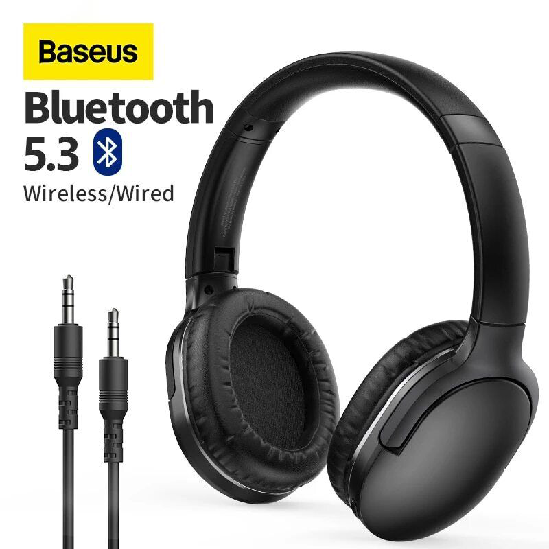 Baseus encok d02 pro over ear wireless headphones bluetooth with 40 operating hrs black, , medium-null