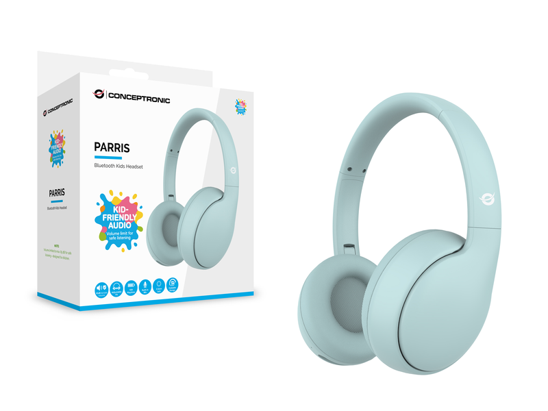 Conceptronic parris04b over-ear wireless headphones bluetooth/3.5mm light blue-null