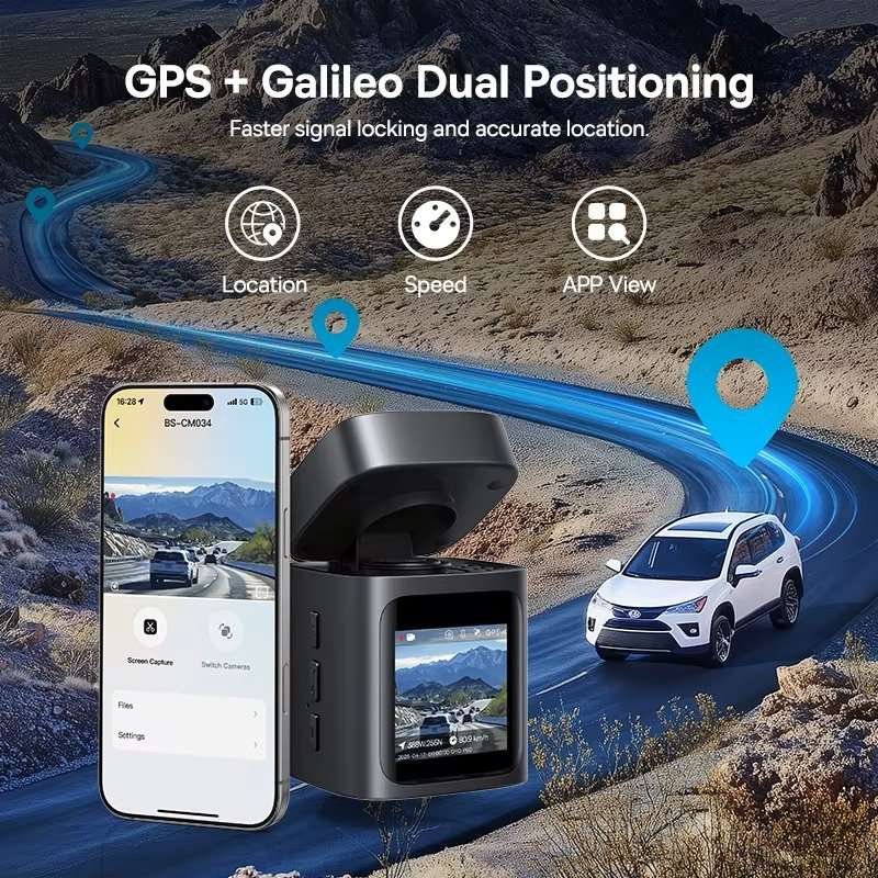 Baseus car dashcam front 3k gps+solar primetrip vd1 black, , medium-null