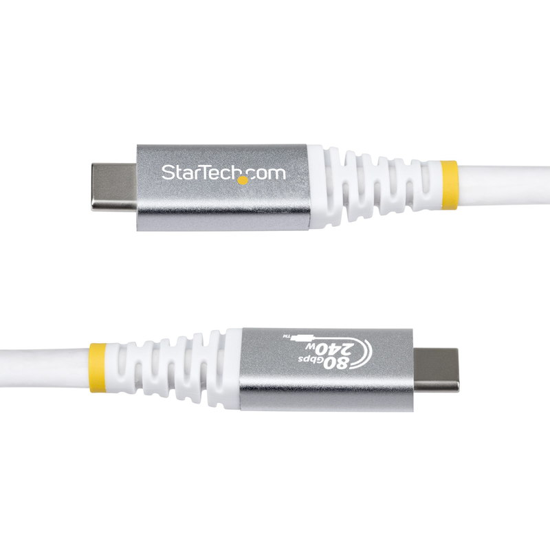 Startech.com 1m USB4 USB-c cable | 80GBps | 240w pd | white | 8k 120hz / 4k 240hz | displayport 2.1 dp80-null