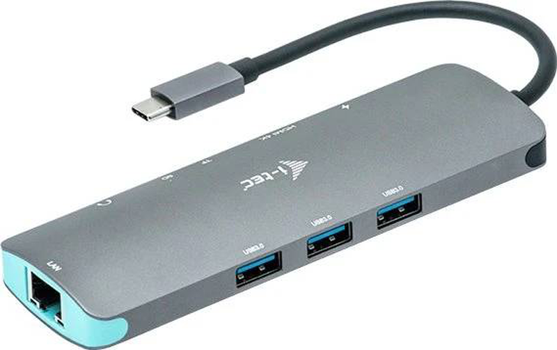 I-tec c31nanodocklanpd USB-c metal nano docking station HDMI 4k 60hz gigabit lan 100w pd 3x USB-a sd reader-null