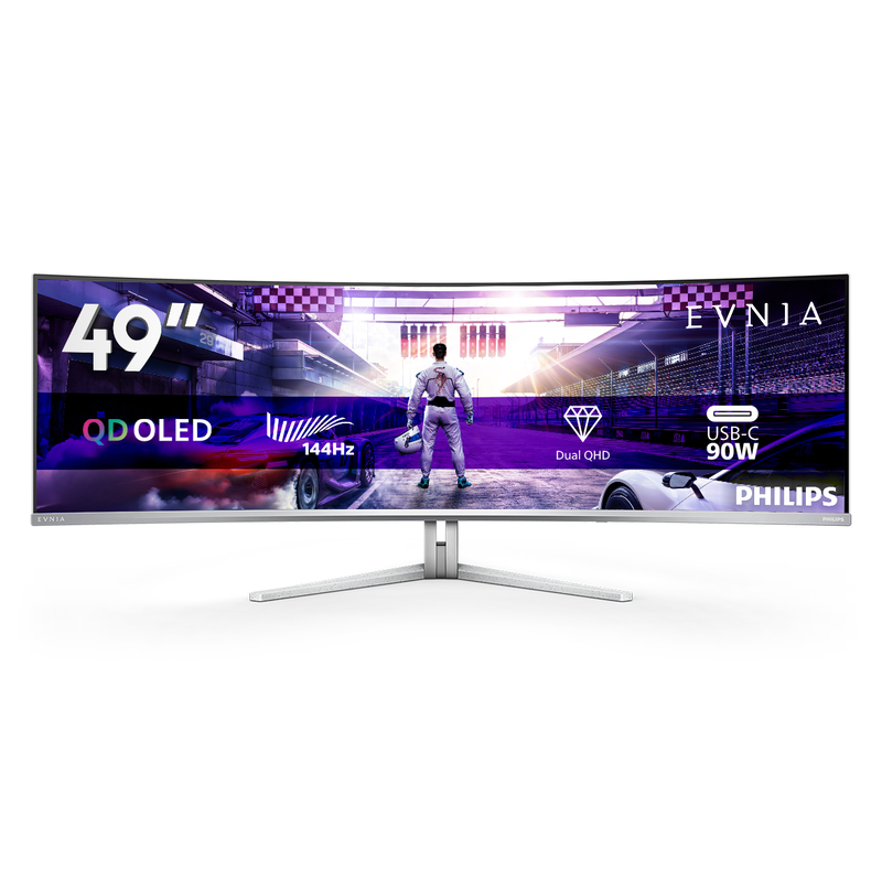 Philips evnia 49m2c8900l/00 49" monitor qd OLED curved 144hz g-sync/freesync 5120x1440, , medium-null
