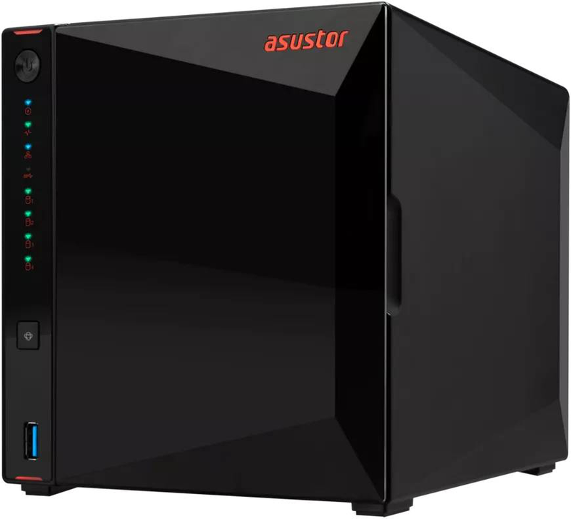 Asustor nimbustor 4 Gen2 as5404t 4-bay nas intel celeron n5105 4GB ddr4 4x m.2 nvme dual 2.5GBe diskless black 90-as5404t00-md30-null
